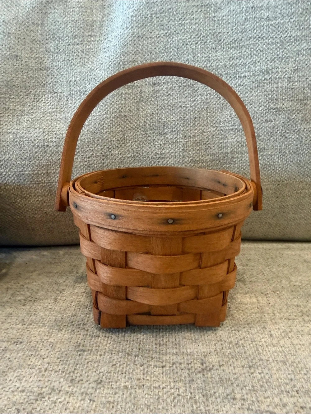 Longaberger Natural Brown Handwoven Wood Basket Pair